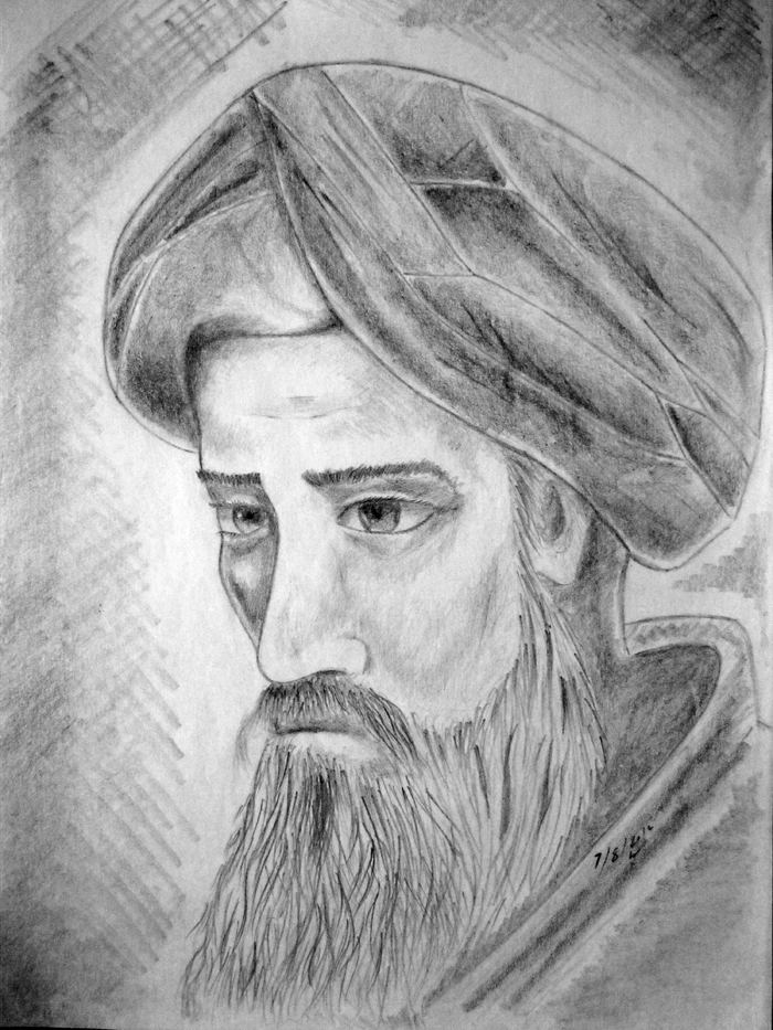 رسم تخيلي للخليل بن أحمد الفراهيدي